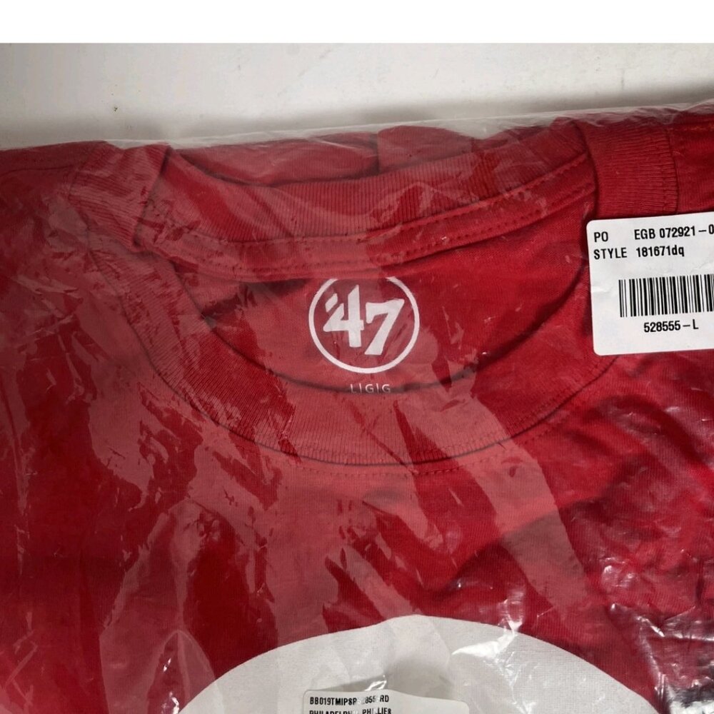 Philadelphia Phillies Red “P” Logo Tee ’47 Brand NWT Size L MLB - Picture 3 of 6